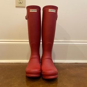 Red Matte Hunter Boots